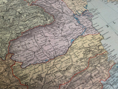 Península balcánica de 1904 - Estados y provincias - Póster de mapa histórico de Edward Stanford
