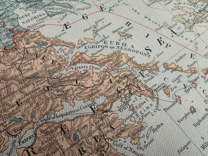 Península balcánica de 1904 - Estados y provincias - Póster de mapa histórico de Edward Stanford