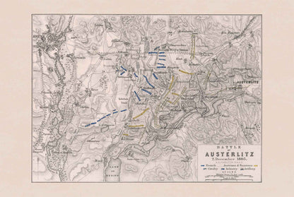 Battle of Austerlitz Map Poster (1805) - Napoleon’s Greatest Victory Military Wall Art