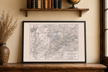 Battle of Austerlitz Map Poster (1805) - Napoleon’s Greatest Victory Military Wall Art