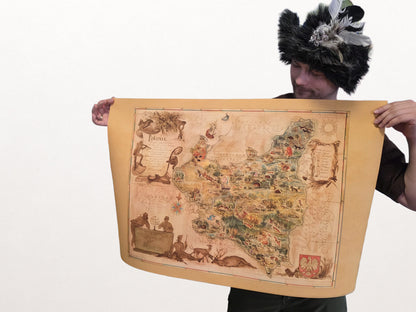 Poland Map 1938 Print - ‘Poloniae’ Pictorial Map by Tadeusz Lipski & Eliasz Kanarek | Vintage World’s Fair Wall Art