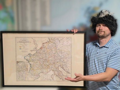 Poster Carte de l’Empire Carolingien - Décoration Murale Historique de l’Europe Médiévale