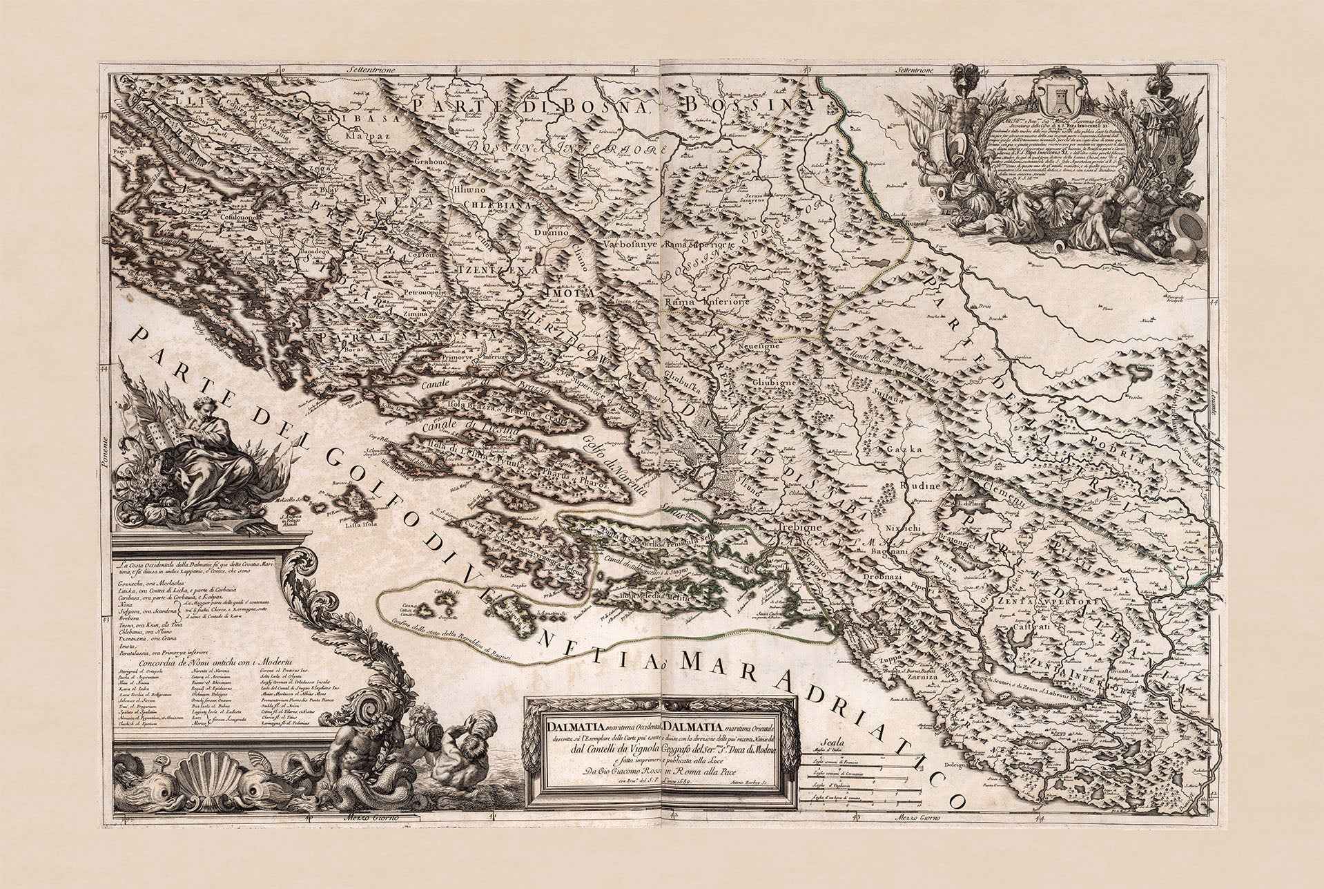 Dalmatia Coast Map Poster (1689) – Vintage Adriatic Sea Wall Art