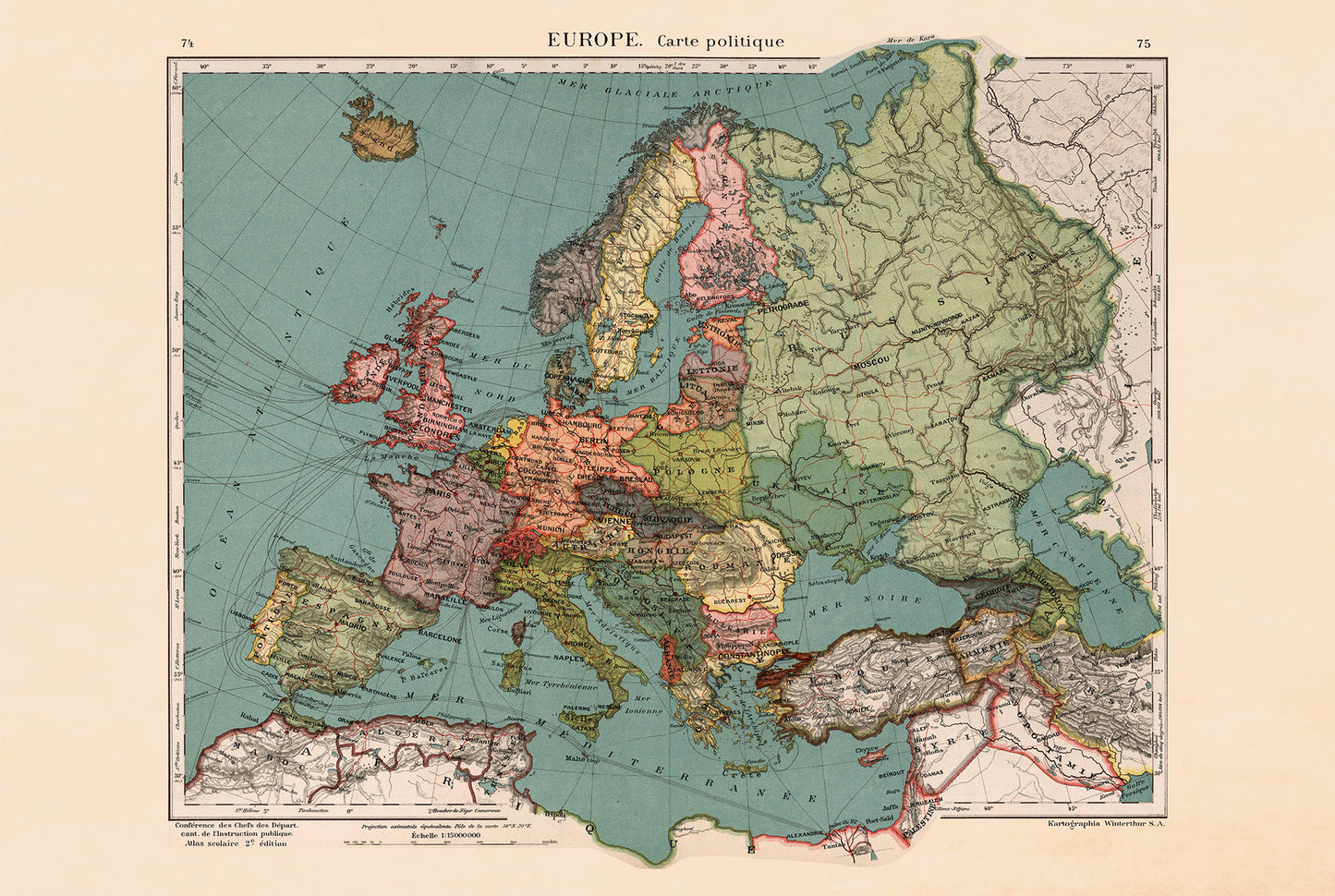 Europe 1921 - Post-World War I Historical Map