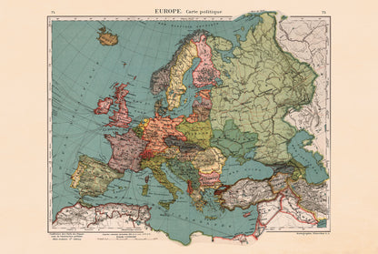 Europa 1921 - Historische Karte nach dem Ersten Weltkrieg