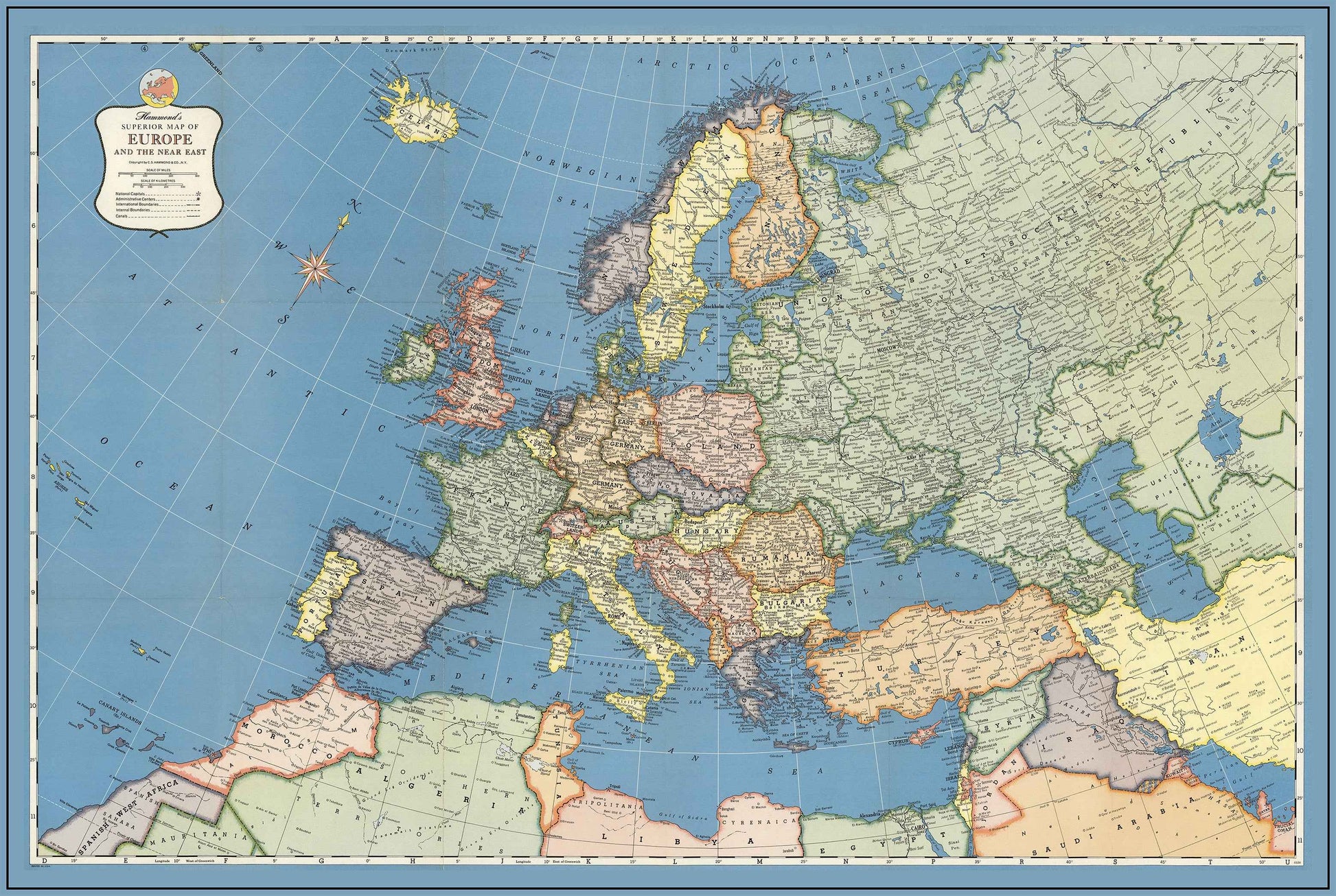Europe 1957 - Historical Map of Cold War Europe - Strategy Maps
