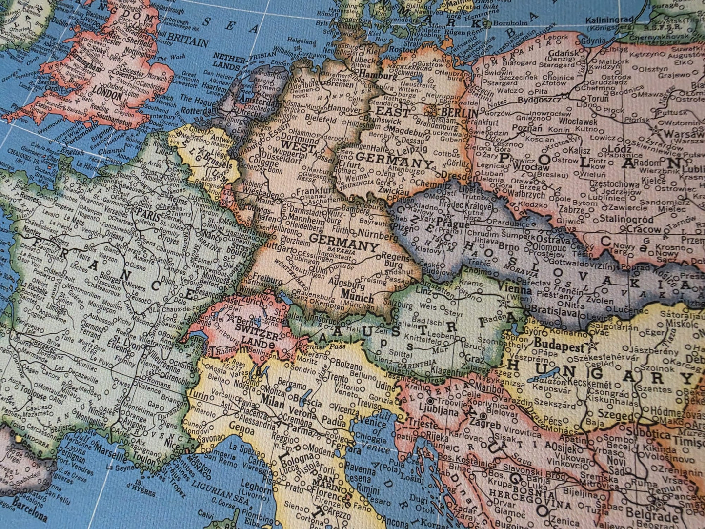 Europa 1957 - Historische Karte des Kalten Krieges in Europa