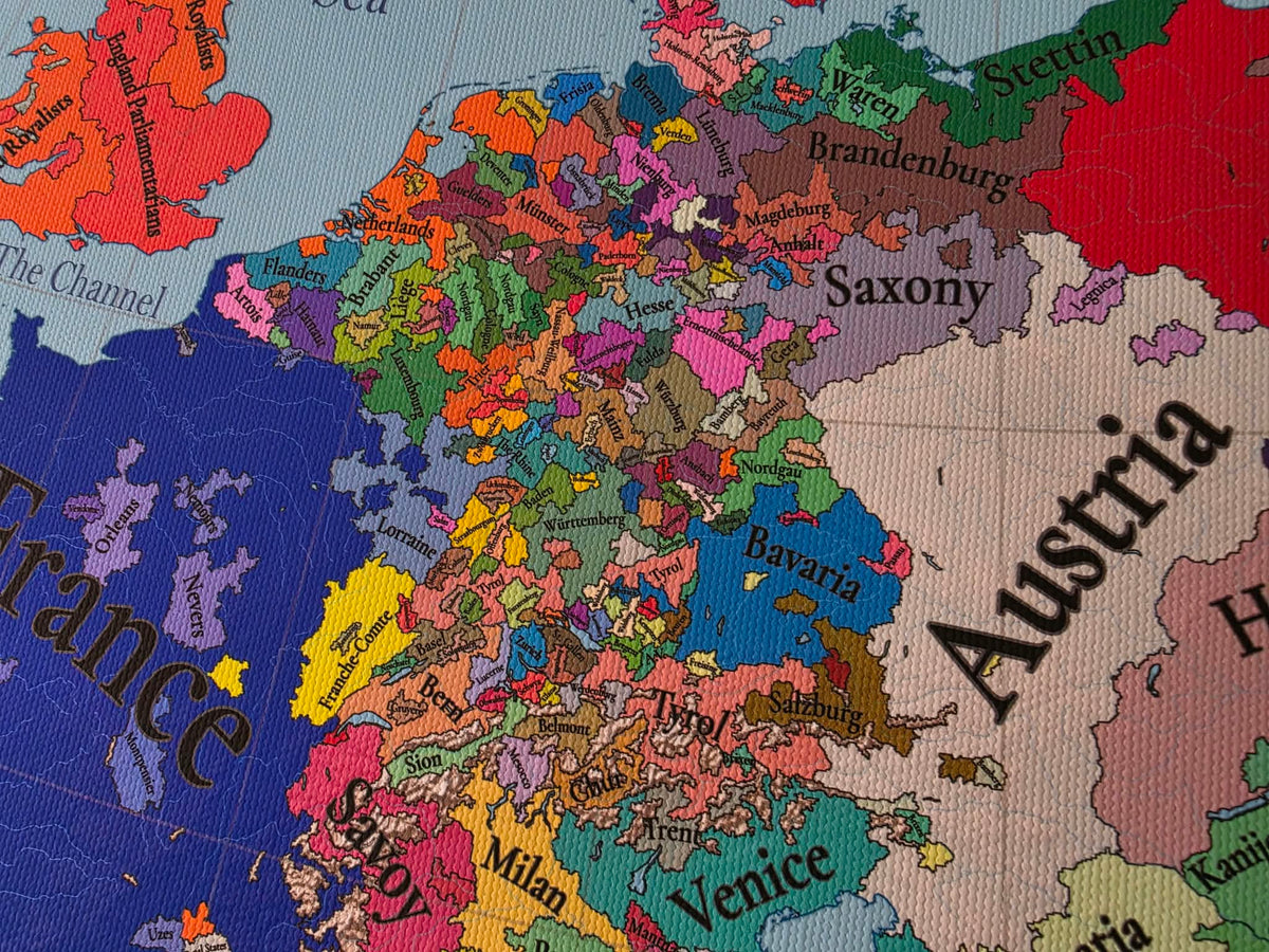 Europe in 1644 Map Poster - Thirty Years' War
