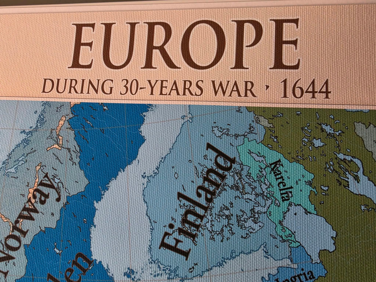 Europe in 1644 Map Poster - Thirty Years' War