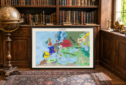 Europe in 1644 Map Poster - Thirty Years' War