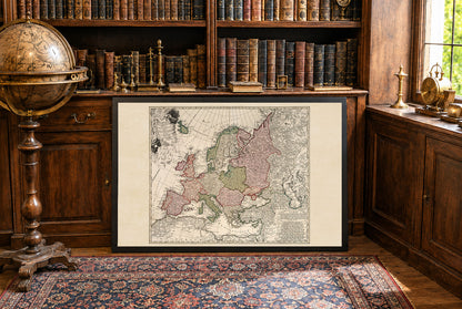 Europa w 1743 roku – Historyczna mapa ścienna z czasów wojny o sukcesję austriacką