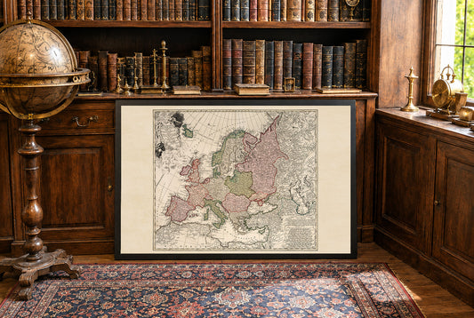 Europa w 1743 roku – Historyczna mapa ścienna z czasów wojny o sukcesję austriacką
