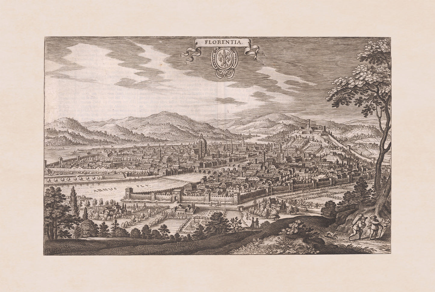 Florence in 1688 - Map of the Medici Capital of Tuscany
