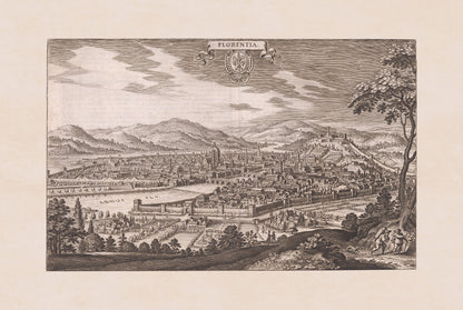 Florence in 1688 - Map of the Medici Capital of Tuscany