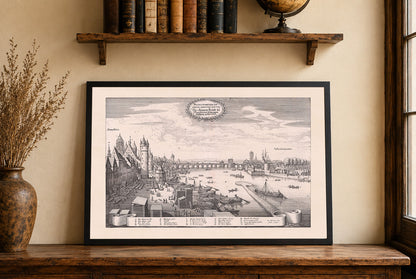 Frankfurt Stadtkarte Poster (1646) - Vintage Steinbrücke Gravur Wandkunst