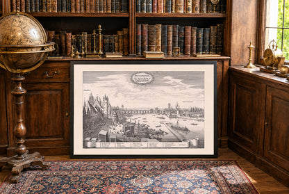 Frankfurt Stadtkarte Poster (1646) - Vintage Steinbrücke Gravur Wandkunst