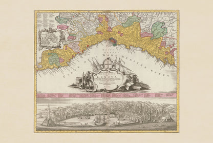Genoa City Map Poster (1777) - Vintage Panorama & Historical Italy Wall Art