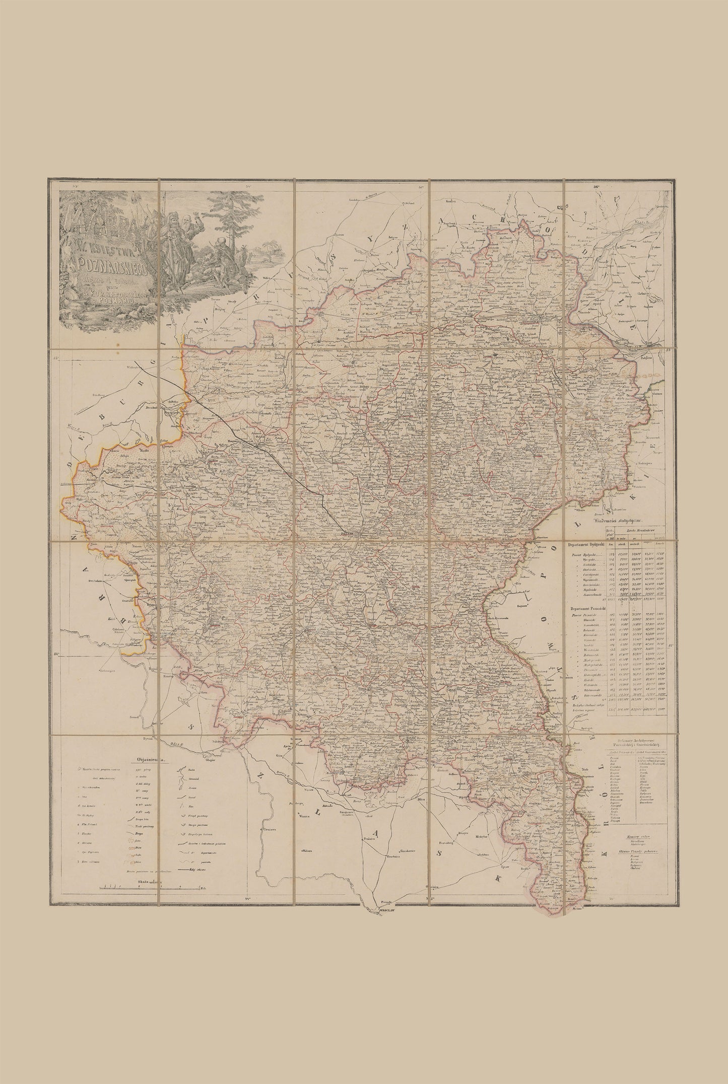 Grand Duchy of Poznań Map Poster (1843) - Vintage Greater Poland Historical Wall Art