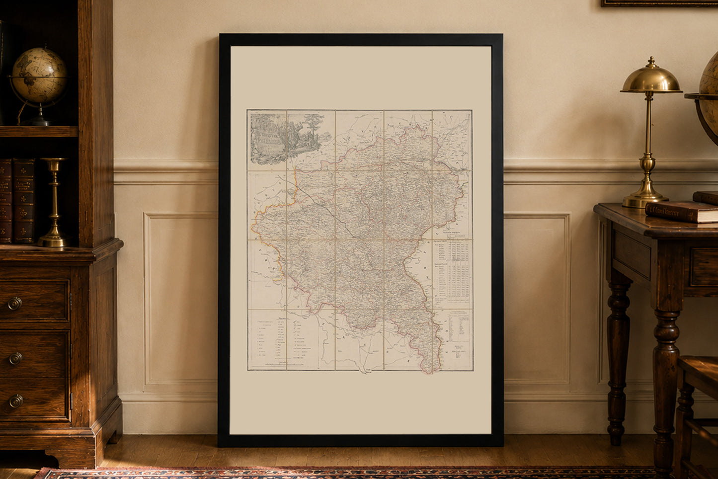 Grand Duchy of Poznań Map Poster (1843) - Vintage Greater Poland Historical Wall Art