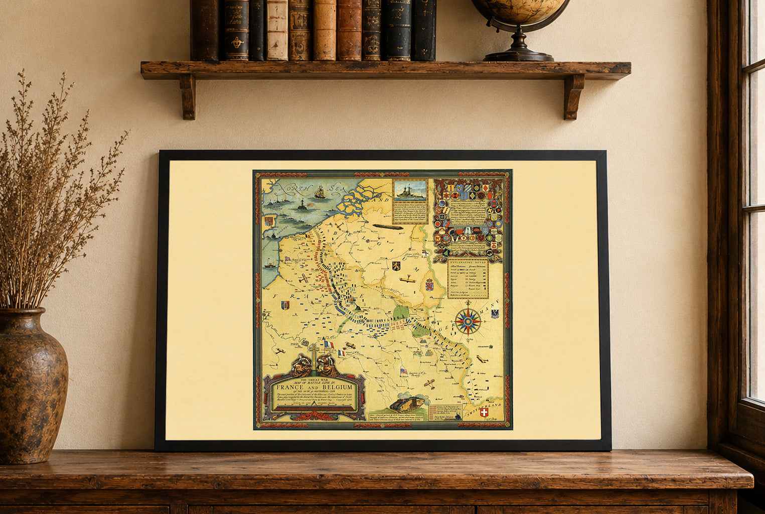 Great War Battle Lines Map Poster (1918) - Vintage World War I Military Wall Art (Copy)