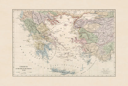 Taille Comparative des Lacs et des Îles 1855 - G.W. Colton - Affiche Carte Historique