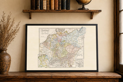 Plakat z Historyczną Mapą Niemiec (1792) - Vintage Mapa Państw Niemieckich i Epoki Napoleońskiej