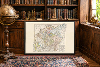 Plakat z Historyczną Mapą Niemiec (1792) - Vintage Mapa Państw Niemieckich i Epoki Napoleońskiej