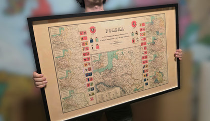 Plakat „Historia Polski” - 10 Historycznych Map od Mieszka I do Księstwa Warszawskiego