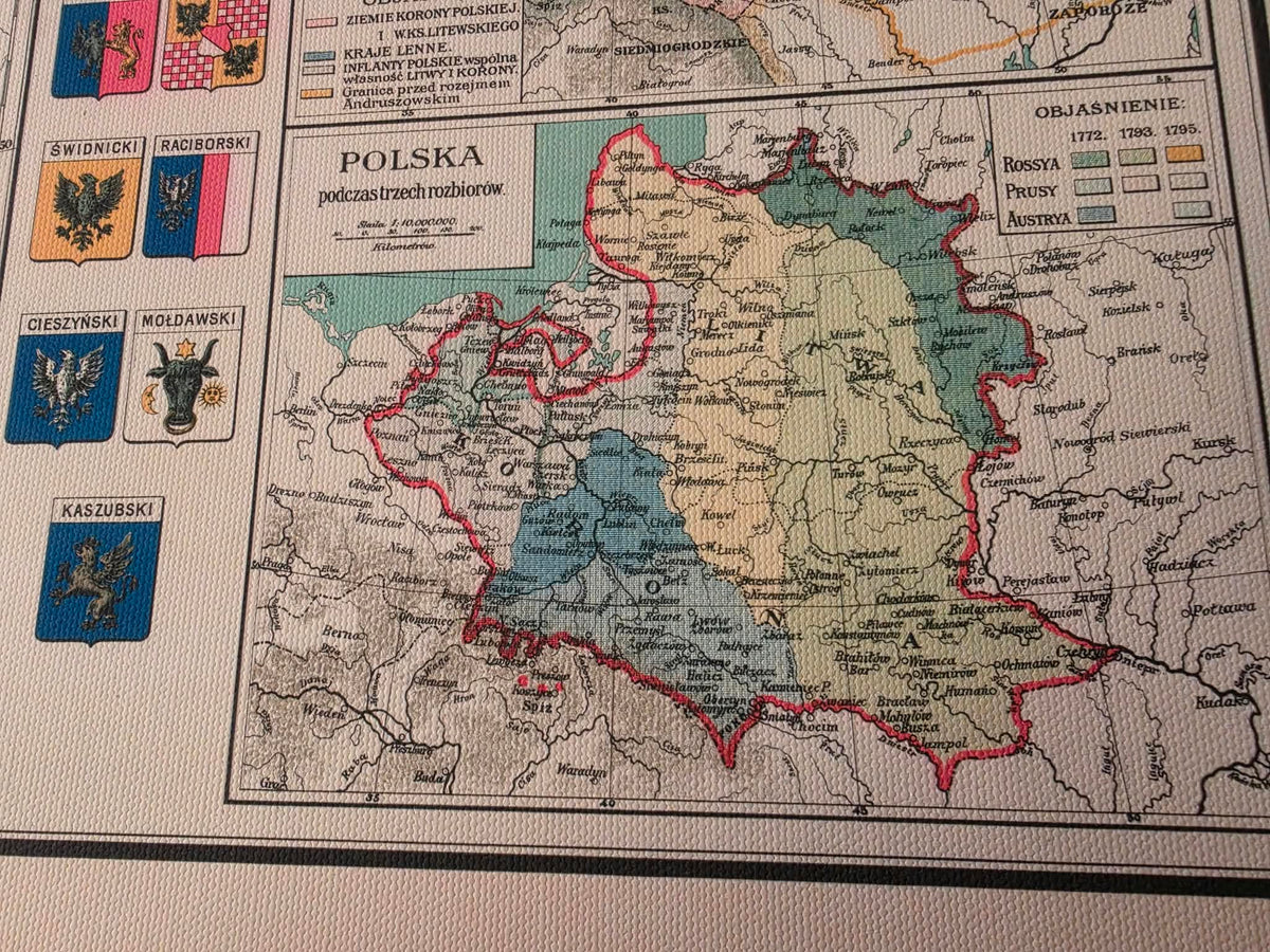 Plakat „Historia Polski” - 10 Historycznych Map od Mieszka I do Księstwa Warszawskiego
