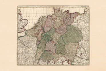 Święte Cesarstwo Rzymskie 1740 – Mapa historyczna Europy Środkowej