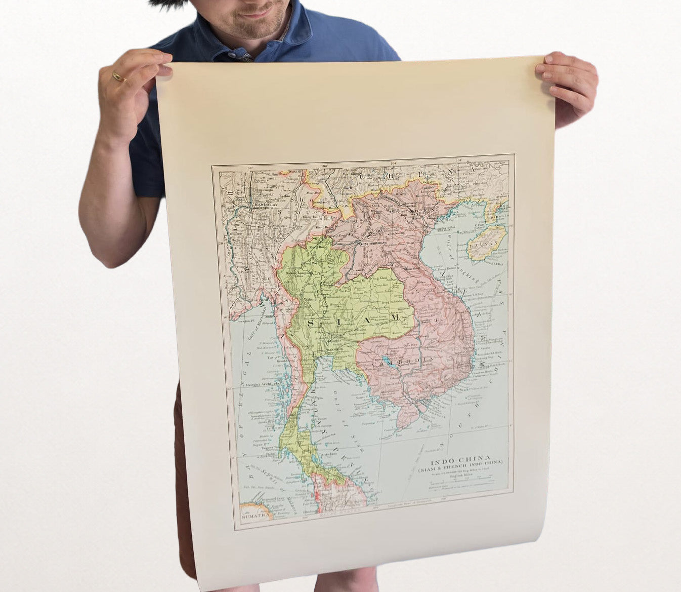 Indo-China Poster (1926) – Vintage Siam & French Indochina Colonial Map