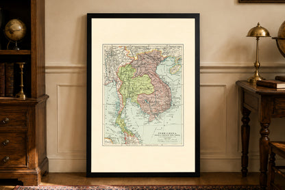 Indo-China Poster (1926) – Vintage Siam & French Indochina Colonial Map