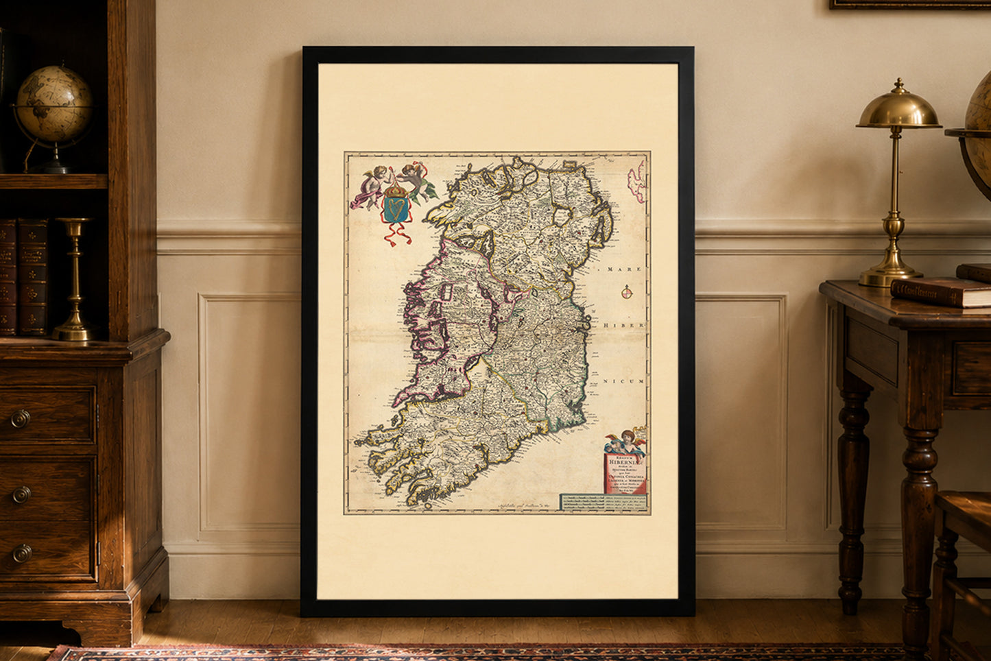Irland Karte Poster (1690) - Vintage Königreich Irland Wandkunst