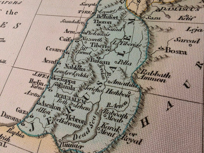 Royaume de Jérusalem à l’Époque des Croisades - Affiche Carte Historique
