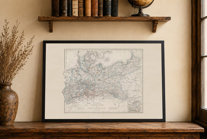 Kingdom of Prussia Map Poster (1871) - Vintage North German States Historical Wall Art