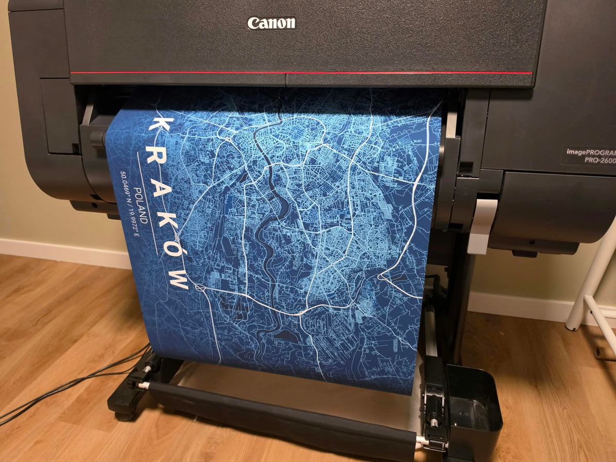 Mapa Krakowa - Nowoczesna sztuka ścienna z ulicami miasta