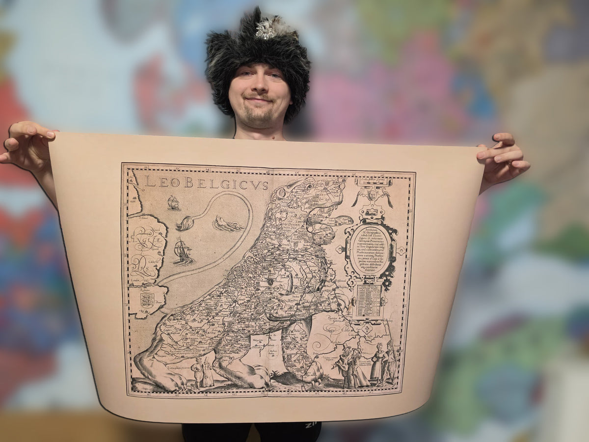Leo Belgicus Map Poster (1617) - Netherlands & Belgium Wall Art