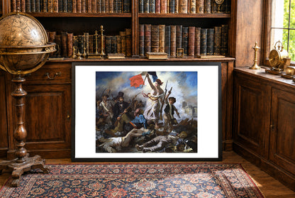 Freiheit führt das Volk Poster - Eugène Delacroix Vintage Französische Revolution Wandkunst