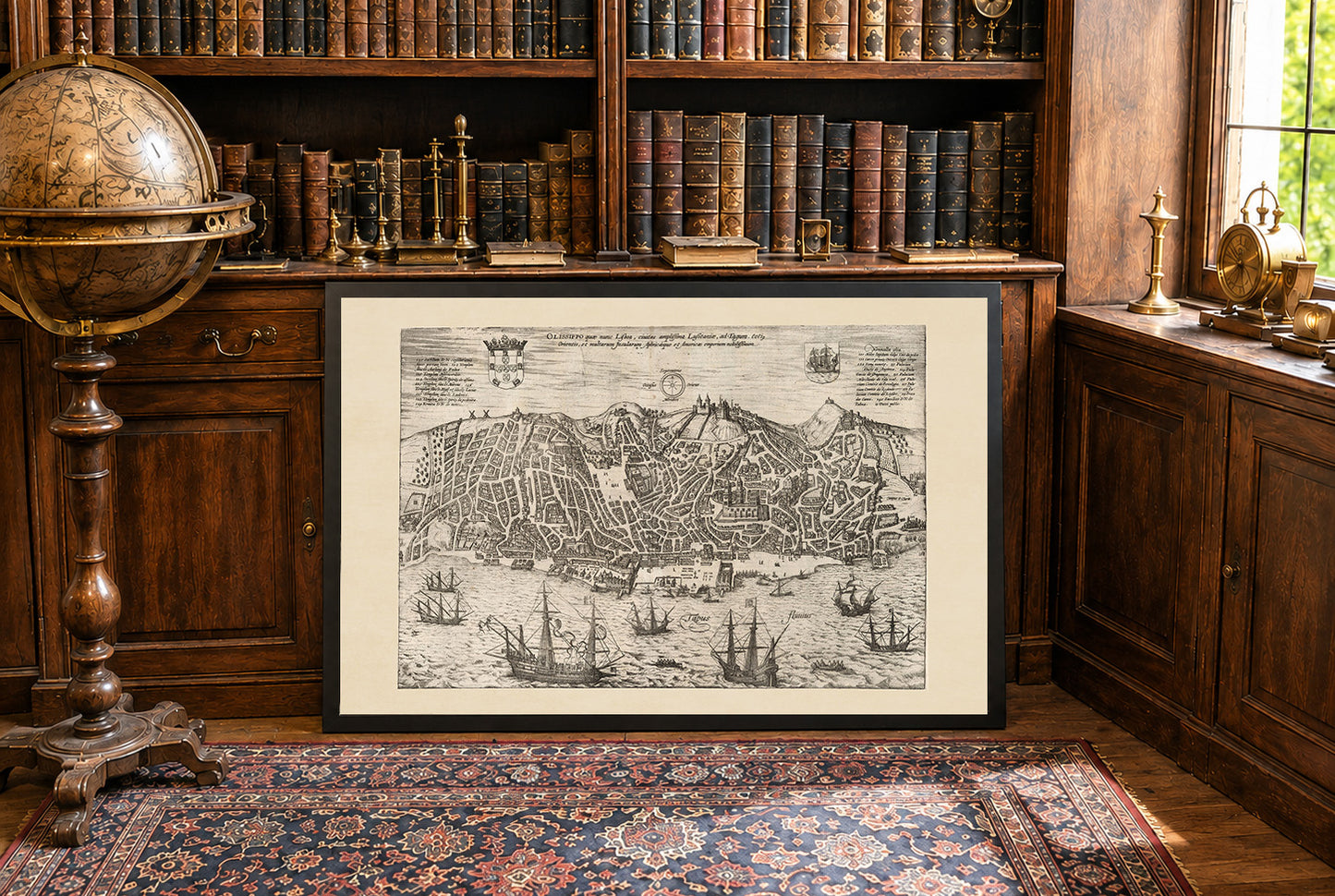 Lisbon City Map Poster (1600) - Vintage Olissipo Engraving Wall Art