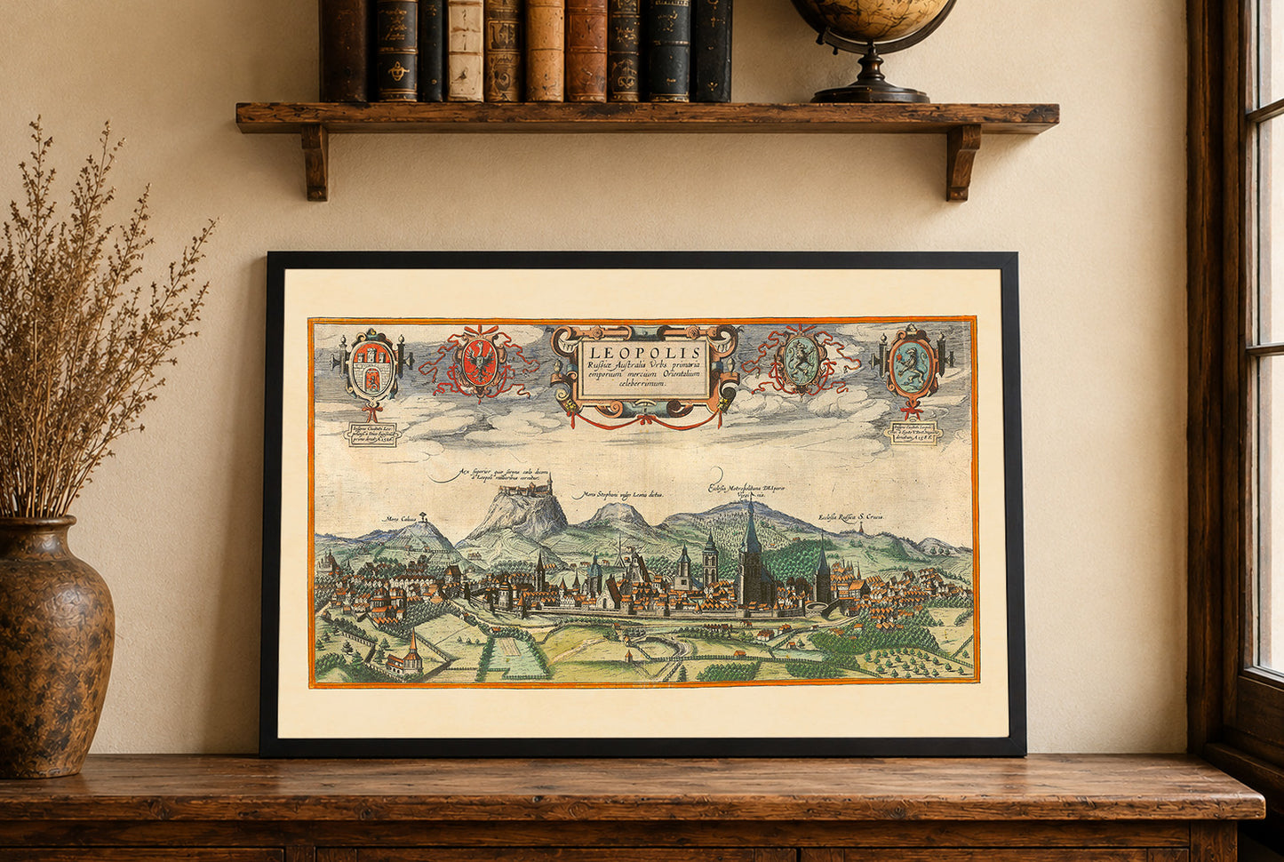 Lviv Stadtkarte Poster (1618) - Vintage Leopolis Gravur Wandkunst