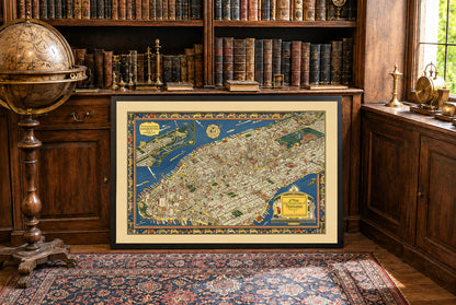 Manhattan Pictorial Map Poster (1926) – Vintage New York City Wall Art
