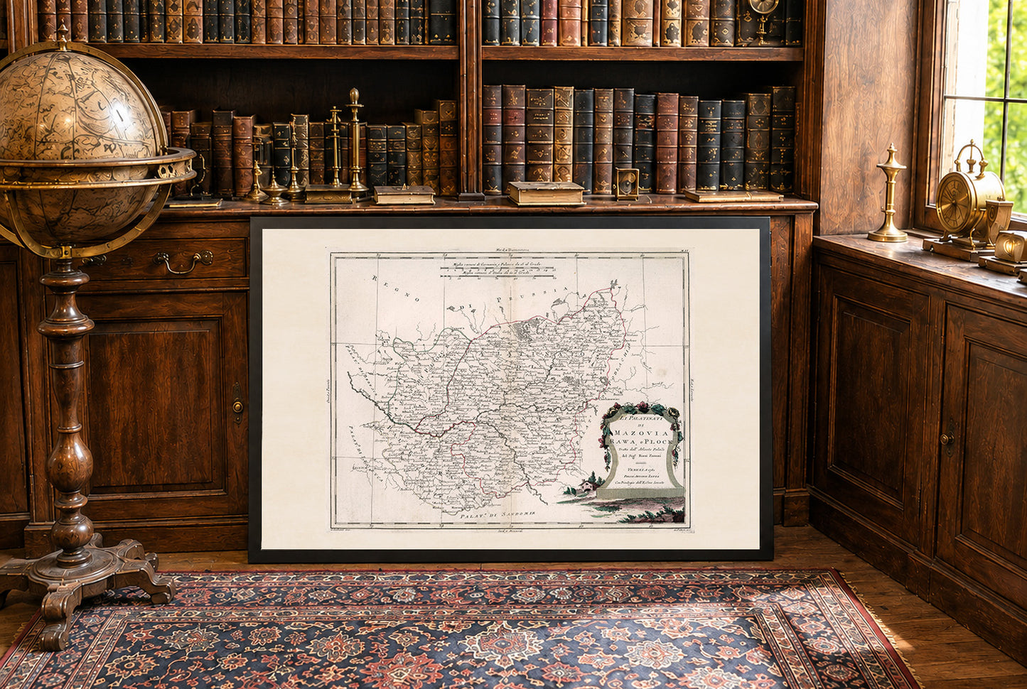 Historisches Kartenposter Masowien, Rawa und Plock – Wandkunst aus dem Polen des 18. Jahrhunderts