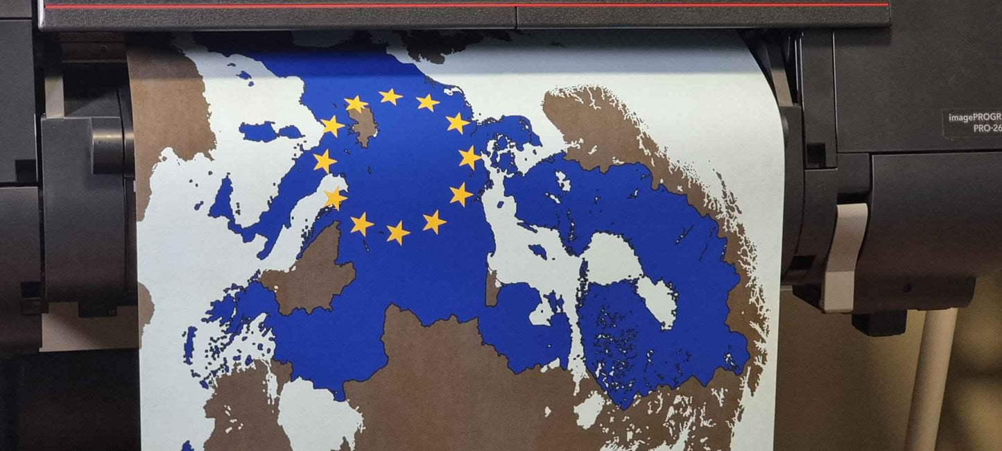 Modern European Union Map Print - EU Countries Borders Wall Art Poster