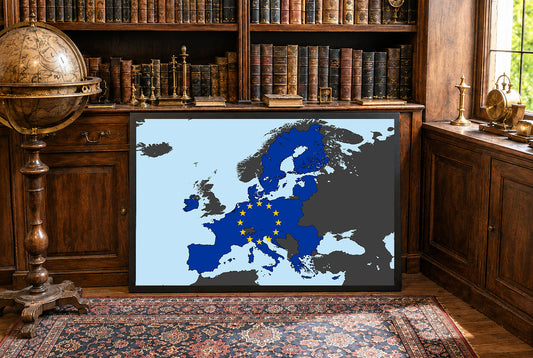 Nowoczesna mapa Unii Europejskiej - plakat ścienny z granicami UE