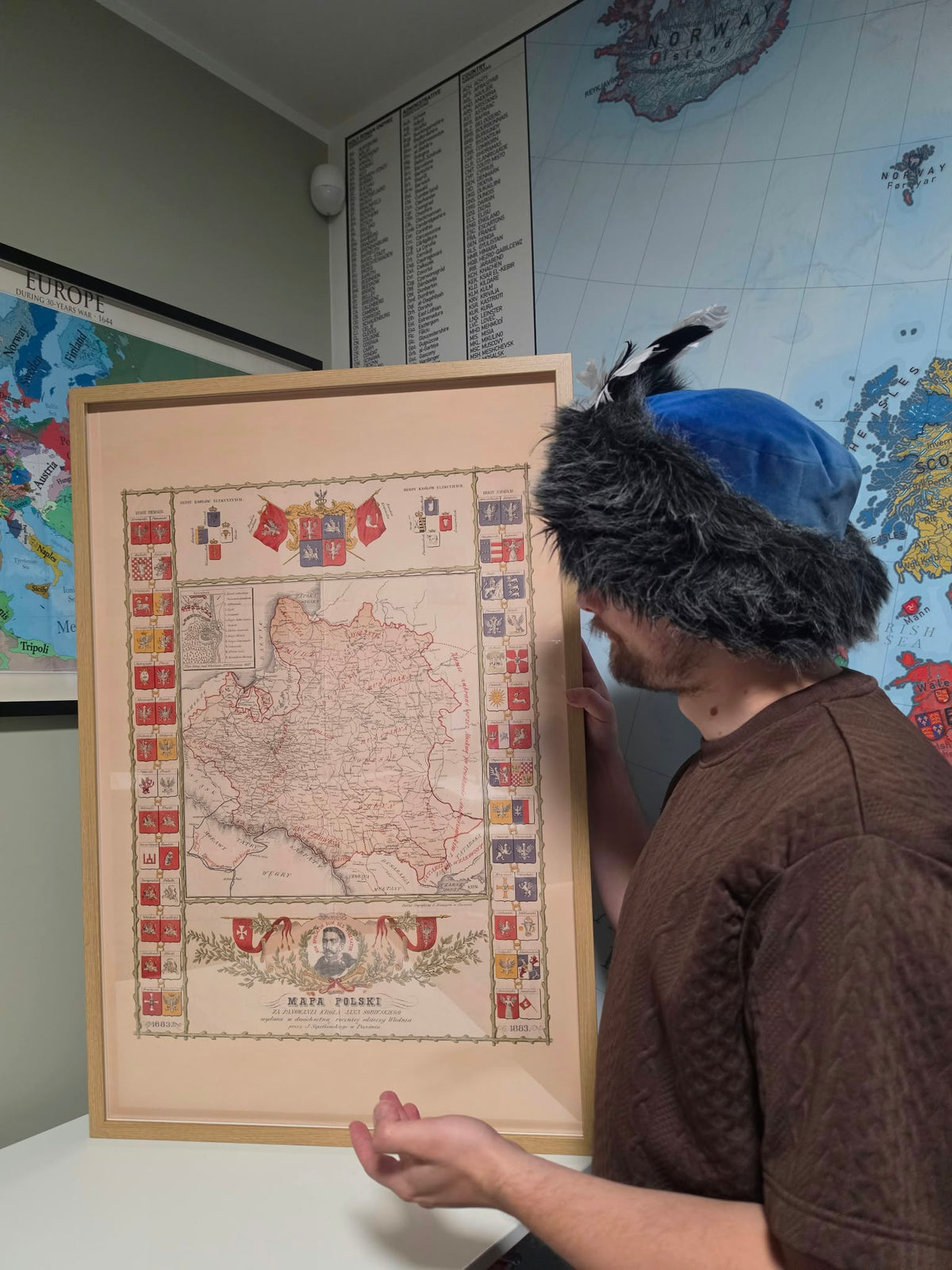 Poster Mappa della Polonia Durante il Regno di Jan III Sobieski - Arte Murale Vintage