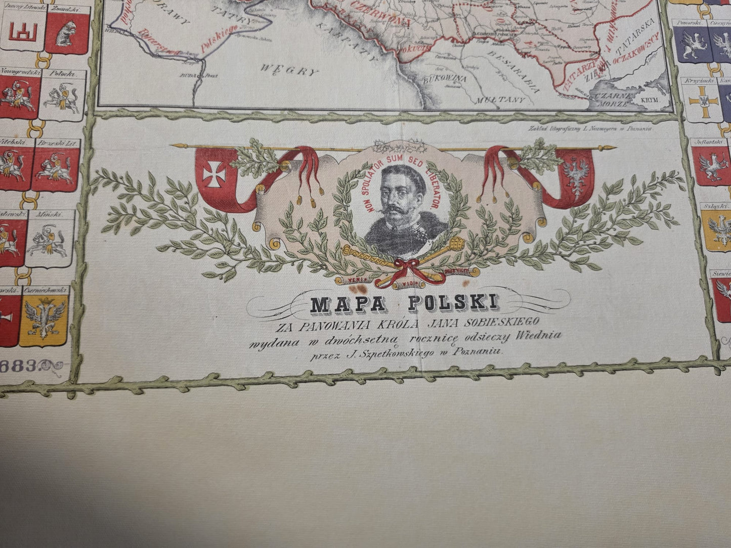 Poland Map Poster During the Reign of Jan III Sobieski - Vintage Wall Art