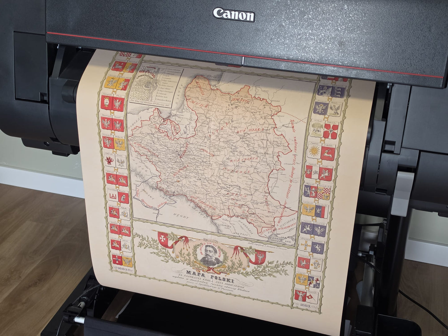 Poland Map Poster During the Reign of Jan III Sobieski - Vintage Wall Art