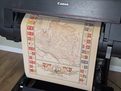 Poland Map Poster During the Reign of Jan III Sobieski - Vintage Wall Art