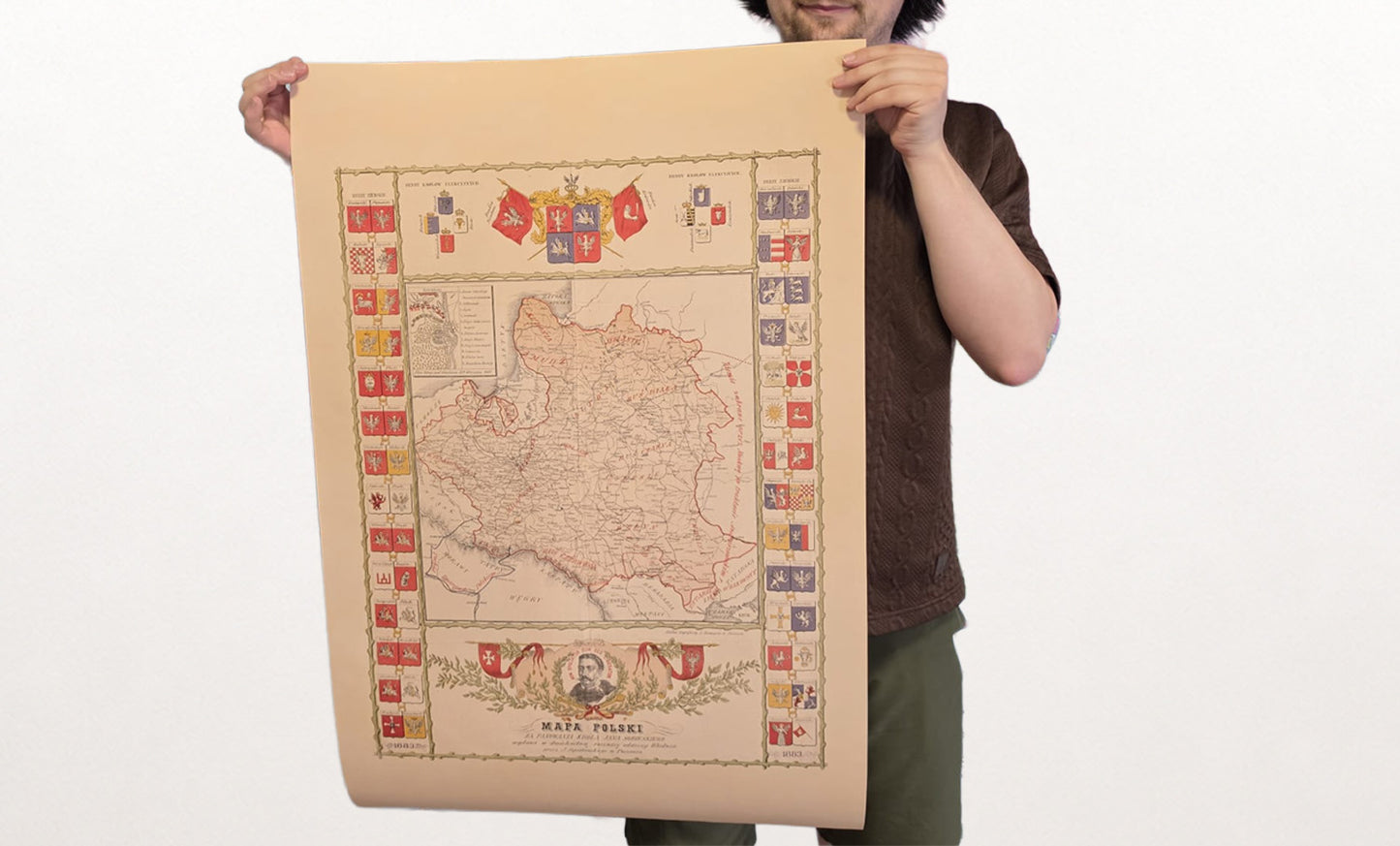 Poland Map Poster During the Reign of Jan III Sobieski - Vintage Wall Art