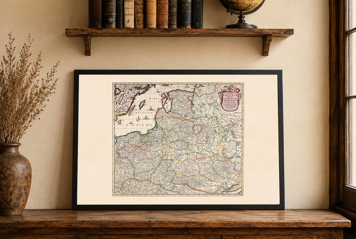 Poland & Lithuania 1682 - Frederick de Wit - Polish-Lithuanian Commonwealth Historical Map Poster